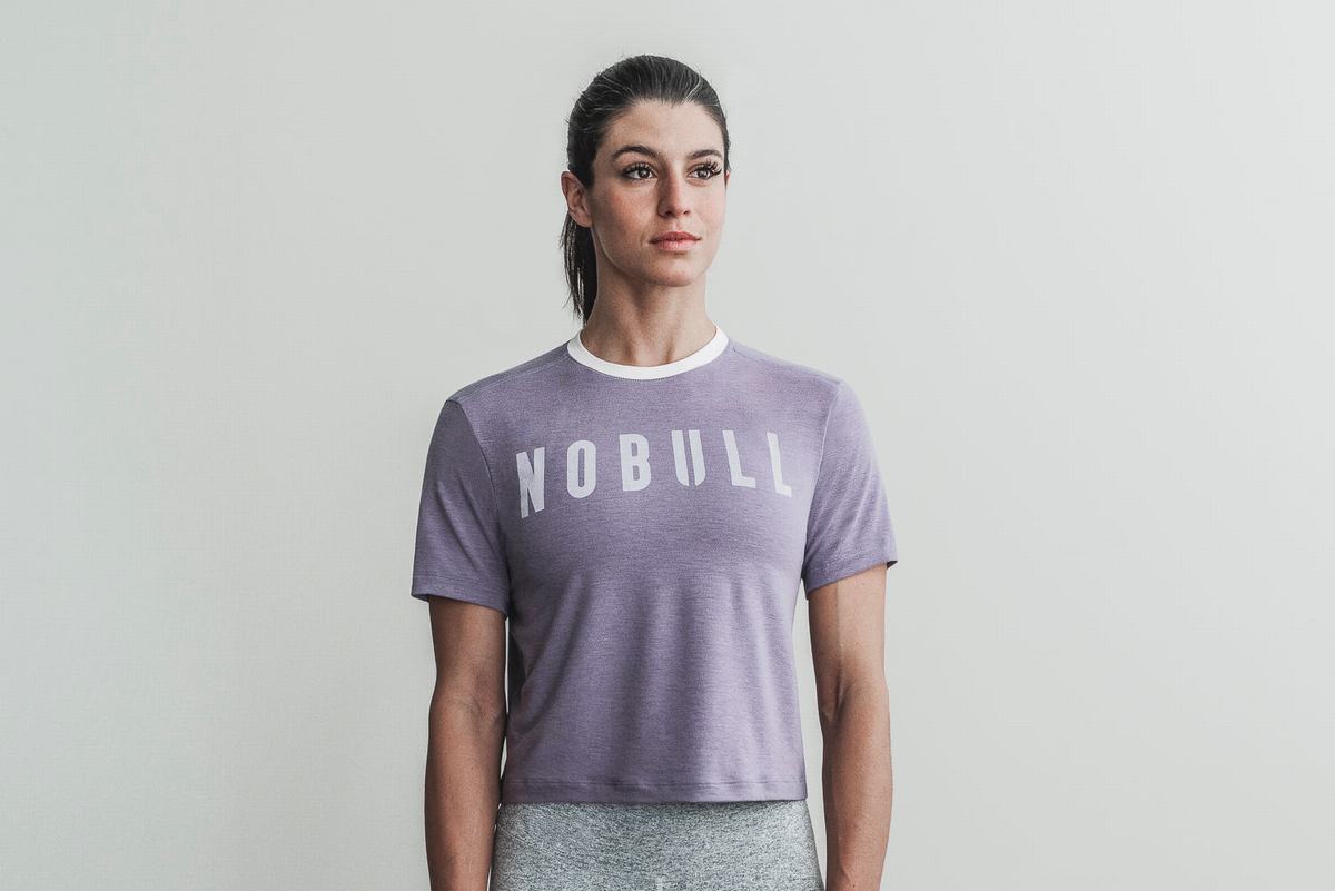 Nobull Boxy Women's T Shirts Lavender | Australia (LR8157)